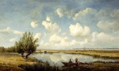 Prairies et marais de Corsept, à l'embouchure de la Loire, au mois d'août (Charles Leroux) - Muzeo.com