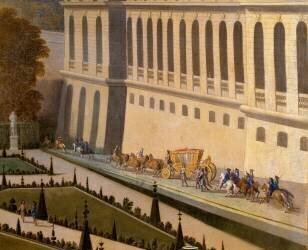 Promenade de Louis XIV en vue du Parterre du Nord dans les jardins de Versailles vers 1688 (Etienne Allegrain) - Muzeo.com