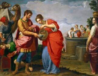 Rebecca and Eliezer at the Well (Ottavio Vannini) - Muzeo.com