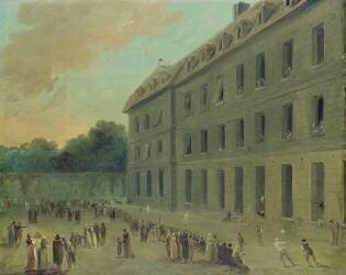 Recreation at the Saint-Lazare Prison (Hubert Robert) - Muzeo.com