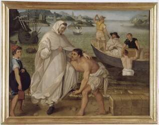 Saint Pierre Nolasque s'embarque pour ramener les captifs des Maures (Francisco Pacheco) - Muzeo.com