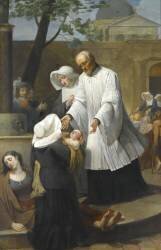 Saint Vincent de Paul soignant les pestiférés (Antoine Jean Joseph Ansiaux) - Muzeo.com