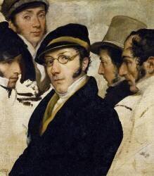 Self-portrait with friends Migliara (Francesco Hayez) - Muzeo.com