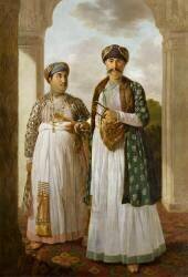 Shuja’al Duala, nab-vizir et son fils aîné Myrza Mabi (Tilly Kettle) - Muzeo.com