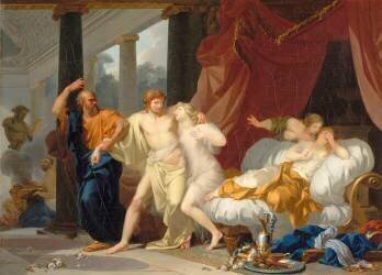 Socrate arrachant Alcibiade des bras de la volupté (Jean-Baptiste Regnault) - Muzeo.com