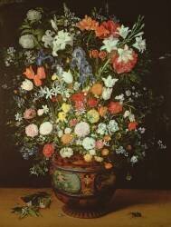 Still life of Flowers in a Vase (Jan Brueghel the Younger) - Muzeo.com