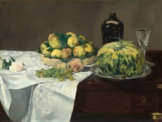 Still Life with Melon and Peaches (Edouard Manet) - Muzeo.com