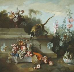 Still Life with Monkey (Jean-Baptiste Oudry) - Muzeo.com