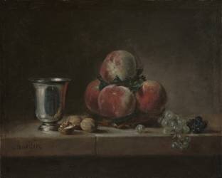 Still Life with Peaches (Jean Siméon Chardin) - Muzeo.com
