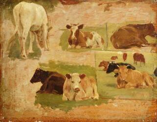 Study of Cows (Eugène Boudin) - Muzeo.com