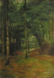 Study of sun shining through the trees (William Stott) - Muzeo.com