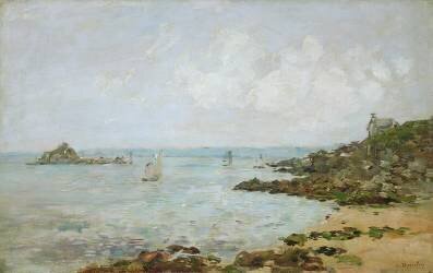 The Bay of Douarnenez and Ile Tristan (Eugène Boudin) - Muzeo.com