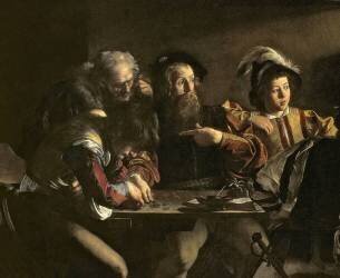 The Calling of St. Matthew (Detail) (Caravaggio) - Muzeo.com