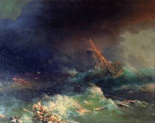 The Disaster of the Liner Ingermanland at Skagerrake near Norway on August 30th (Ivan Aivazovsky) - Muzeo.com