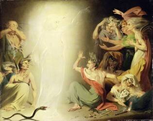 The Ghost of Clytemnestra Awakening the Furies (John Downman) - Muzeo.com