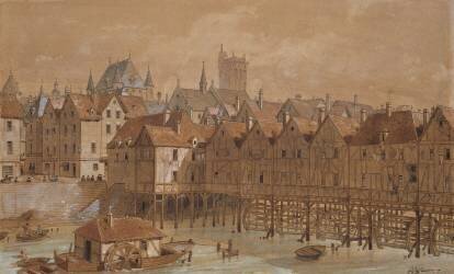 The Grand Chatelet and the Pont aux Meuniers (Théodore-Joseph-Hubert...) - Muzeo.com