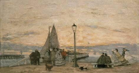 The Jetty at Trouville: Sunset (Eugène Boudin) - Muzeo.com