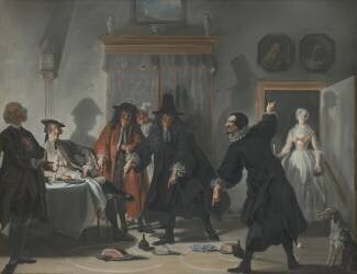The Mathematicians or the Young Lady Who Fled: The Dispute between Doctors Raasbollius and Urinaal (Cornelis Troost) - Muzeo.com