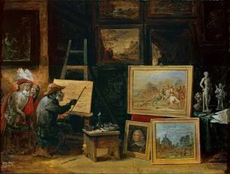 The Monkey Painter (David Teniers the Younger) - Muzeo.com