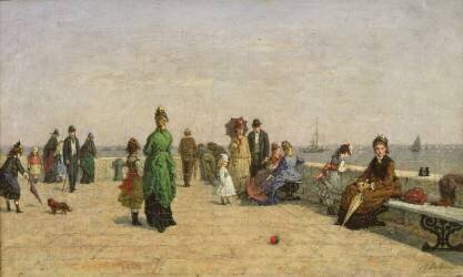 The Pier at Honfleur (Louis Alexandre Dubourg) - Muzeo.com