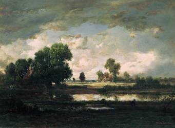 The Pool with a Stormy Sky (Théodore Rousseau) - Muzeo.com