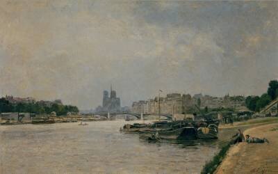 The Seine from the Quai de la Rapee (Stanislas Victor Edouard...) - Muzeo.com
