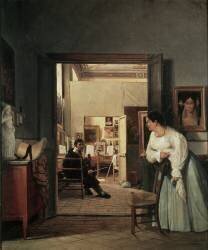 The Studio of Ingres in Rome (Jean Alaux) - Muzeo.com
