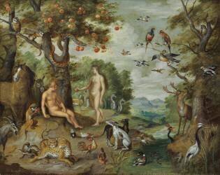 The Temptation of Adam (Jan Brueghel the Younger) - Muzeo.com
