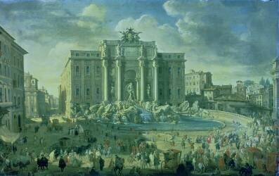 The Trevi Fountain in Rome (Giovanni Paolo Pannini) - Muzeo.com