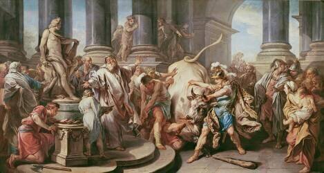 Theseus conquering the bull at Marathon (Charles André van Loo) - Muzeo.com