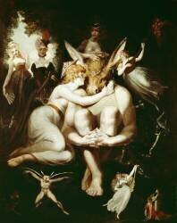Titiana strokes Bottom's head (Johann Heinrich Füssli) - Muzeo.com