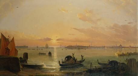 Venice Seen from the Lido (Friedrich Nerly) - Muzeo.com
