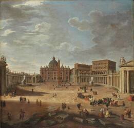 View of St. Peter's Square, Rome (Giovanni Paolo Pannini) - Muzeo.com