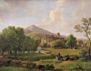 View of the Grottaferrata Monastery (Jean-Joseph-Xavier Bidauld) - Muzeo.com