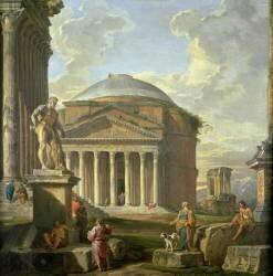 View of the Pantheon (Giovanni Paolo Pannini) - Muzeo.com