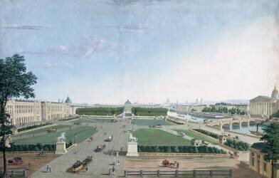 View of the Place Louis XV and the Jardin des Tuileries (Henri Courvoisier-Voisin) - Muzeo.com