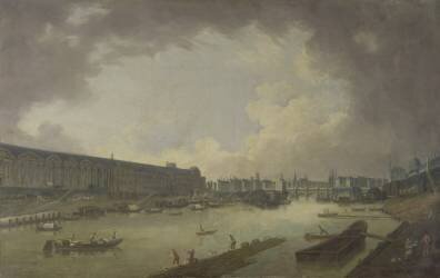 View of the Pont Neuf and the Galeries du Louvre from the Pont Royal (Pierre-Antoine Demachy) - Muzeo.com