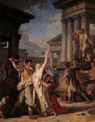Virginius prêt à poignarder sa fille Virginie (Nicolas Guy Brenet) - Muzeo.com