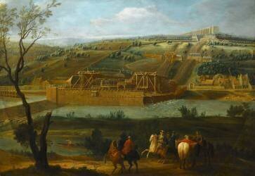 Vue de la Machine de Marly, de l'aqueduc et du château de Louveciennes (Pierre Denis Martin) - Muzeo.com