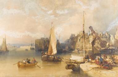 Vue de l'intérieur du port du Havre (William Callow) - Muzeo.com