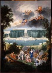 Vue du Bassin de Neptune et de l'Allée d'eau avec le jugement de Pâris (Jean Cotelle the Younger) - Muzeo.com