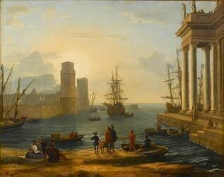 Vue d'un port de mer, effet de brume (Claude Gellée) - Muzeo.com
