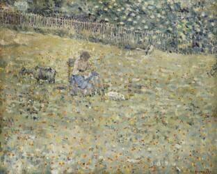 Woman and Goat (Frederick Carl Frieseke) - Muzeo.com
