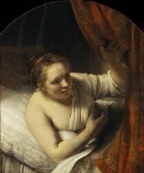 Young woman in bed (Rembrandt) - Muzeo.com