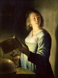 Young Woman with a Candle (Isaac de Jouderville) - Muzeo.com