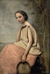 Zingara au tambour de basque (Jean-Baptiste Camille Corot) - Muzeo.com