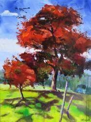 Arbre rouge et rejeton (Pascal Langevin) - Muzeo.com