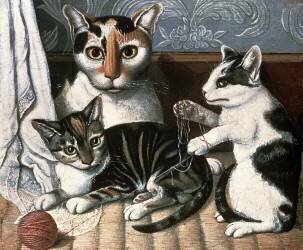 Cat and Kittens (American School) - Muzeo.com