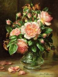 English Elegance Roses in a Glass (Albert Williams) - Muzeo.com