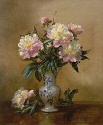 Peonies in a Blue and White Vase (Albert Williams) - Muzeo.com